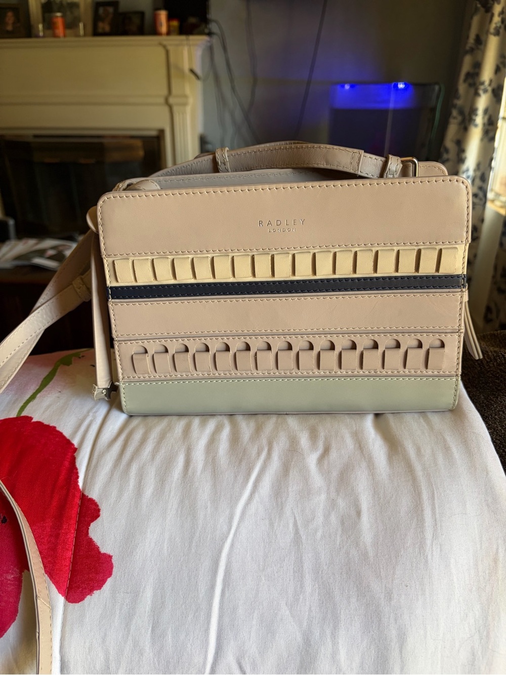 RADLEY LONDON Beige, Cream & Black Panelled Crossbody Bag